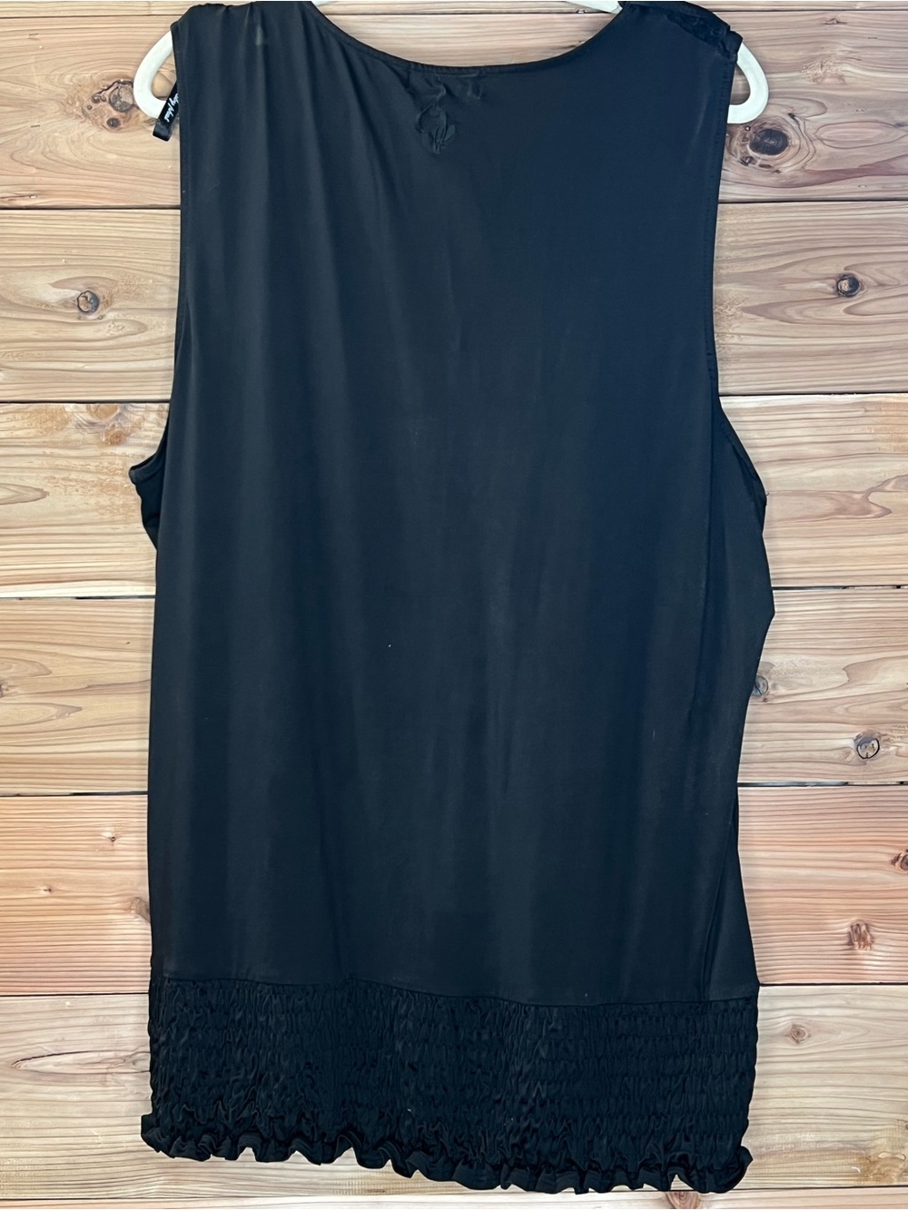 Baby Phat 3X Black Ruffle Lace Sleeveless Blouse Stretch Knit Y2K Plus Size - Picture 2 of 5